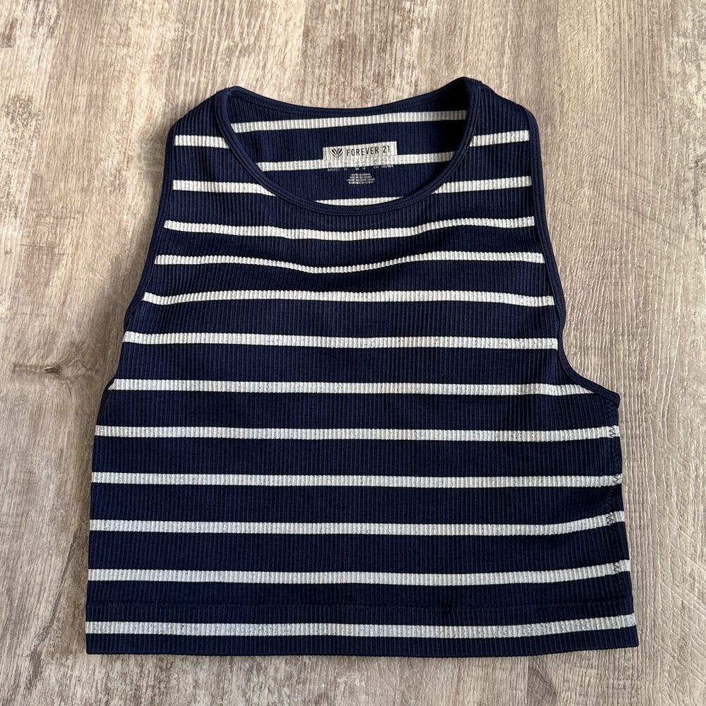 Forever 21 Blue and White Striped Top